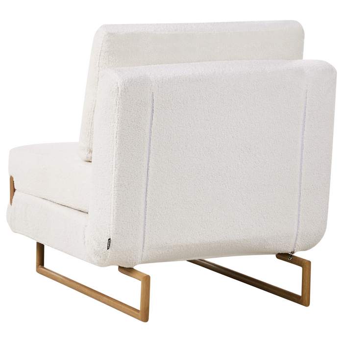 Beliani - JERSLEV - 1-zits slaapbank - Gebroken wit - Bouclé