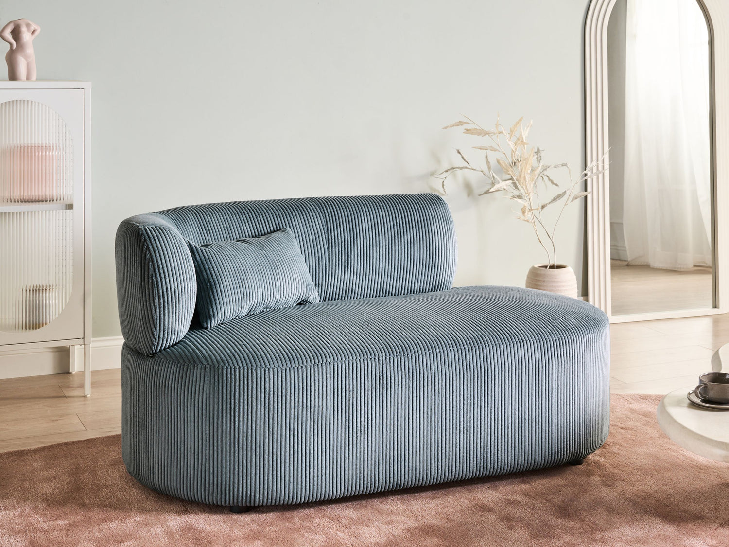 Beliani - VANVEY - Chaise longue - Blauw - Linkszijdig - Corduroy