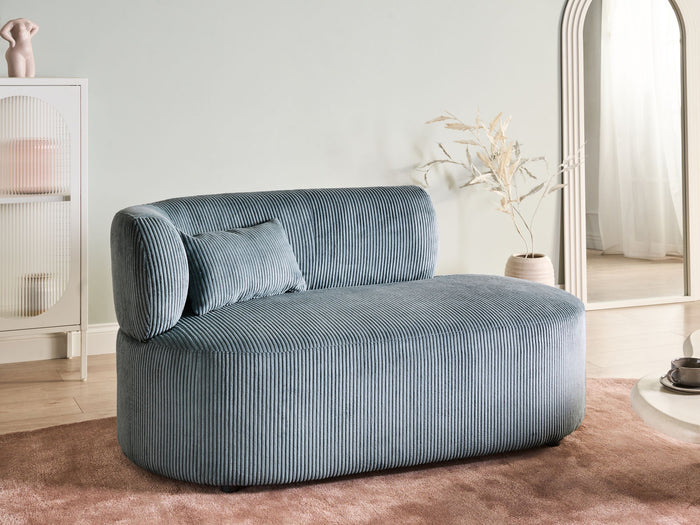 Beliani - VANVEY - Chaise longue - Blauw - Linkszijdig - Corduroy