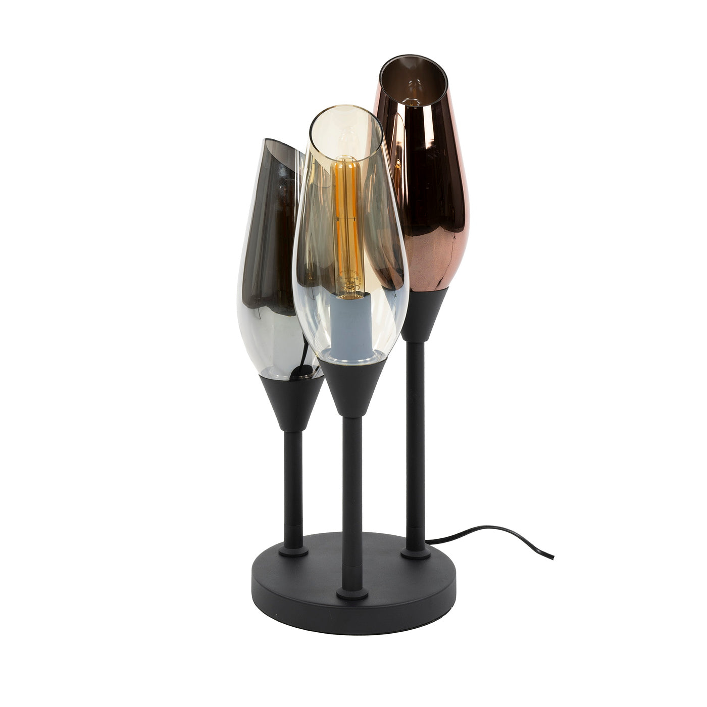 Giga Meubel - Tafellamp Zwart - 3-lichts - 25x25x59cm - Cocoon