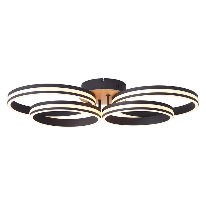 QAZQA Plafondlamp hout incl. LED 3-staps dimbaar 4-lichts - Navara