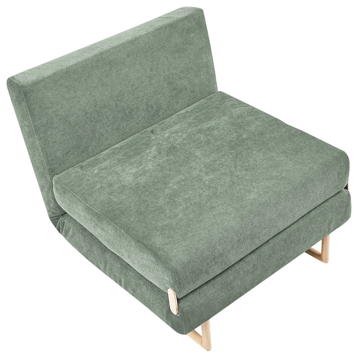 Beliani - JERSLEV - 1-zits slaapbank - Lichtgroen - Polyester