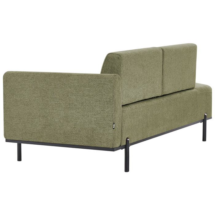 Beliani - SAVASSE - Chaise longue - Groen - Kunstlinnen