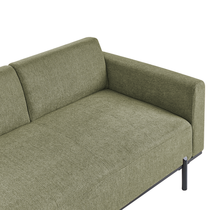 Beliani - SAVASSE - Chaise longue - Groen - Kunstlinnen