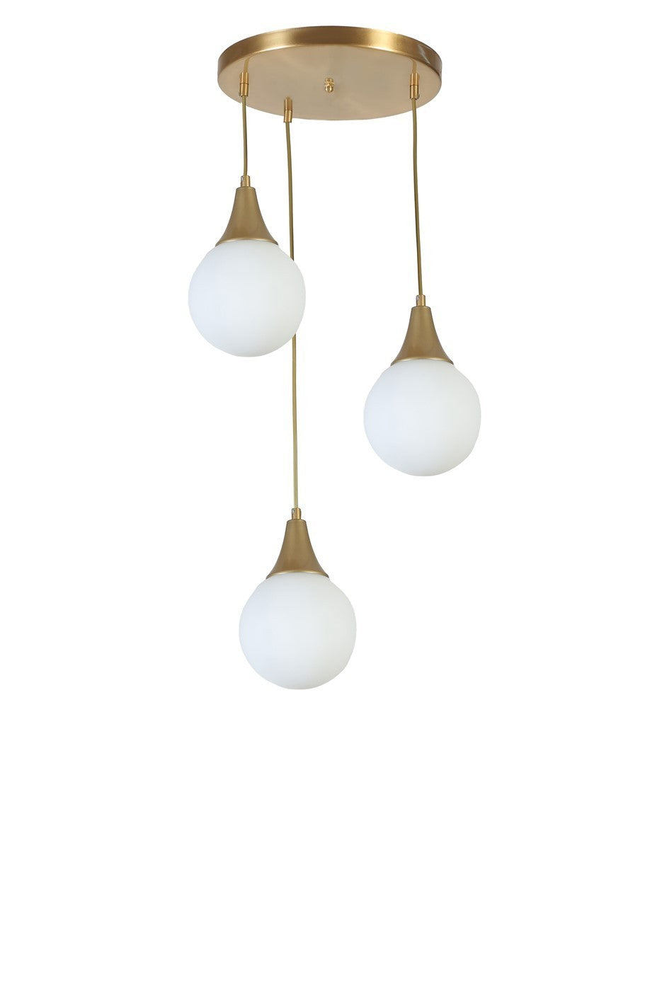 Giga Meubel - Hanglamp Wit|Goud - 3-Lichts - 30x30x70cm - Afra