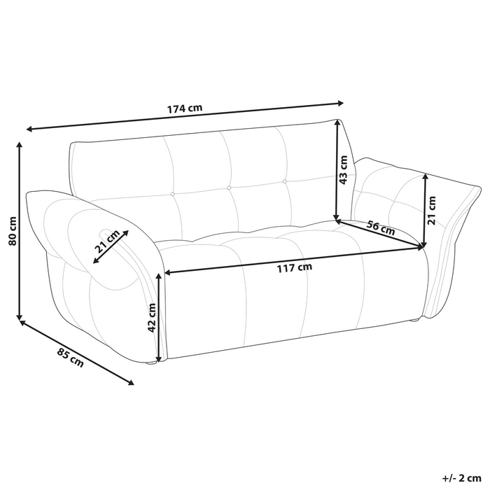Beliani - HALBA - Tweezitsbank - Donkergroen - Bouclé