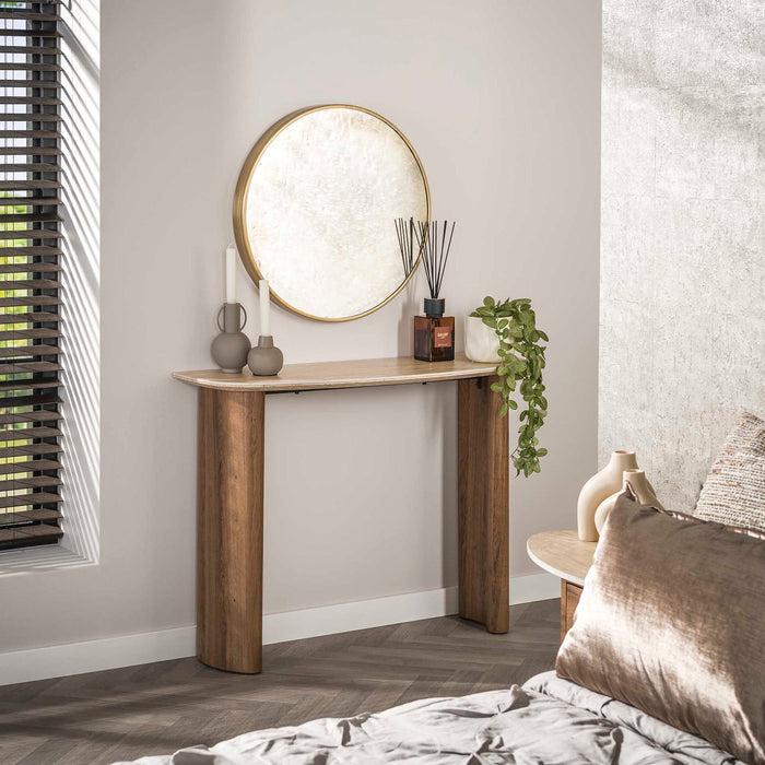 Giga Meubel - Hal-|kaptafel Romano Curvo Keramiek Travertin