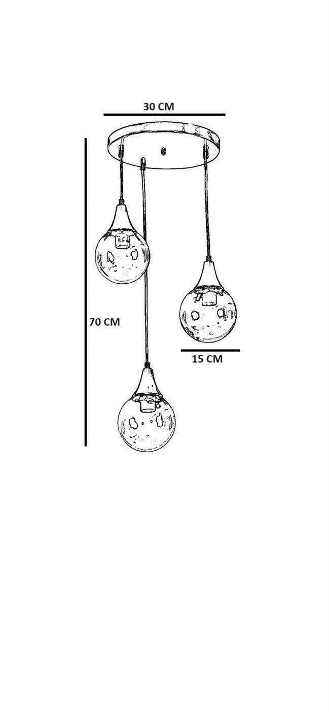 Giga Meubel - Hanglamp Wit|Goud - 3-Lichts - 30x30x70cm - Afra