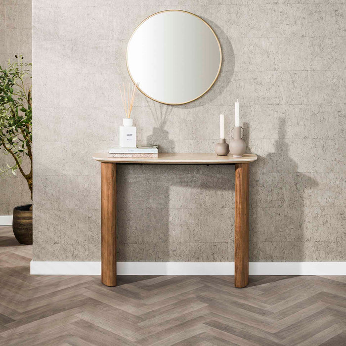 Giga Meubel - Hal-|kaptafel Romano Curvo Keramiek Travertin