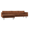WOOOD Rodeo Chaise Longue Bank Links - Ribstof - Roestbruin