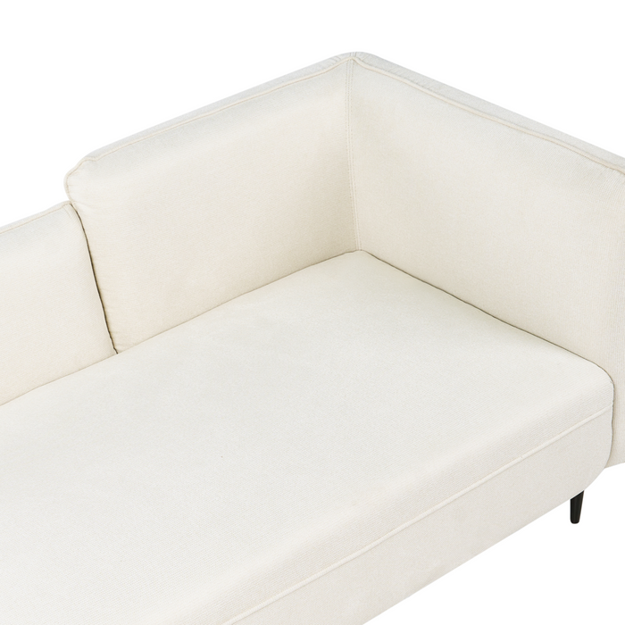 Beliani - CHEVANNES - Chaise longue - Off-white - Rechtszijdig - Stof