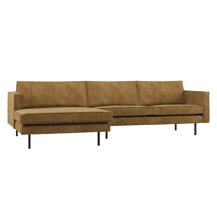 WOOOD Rodeo Chaise Longue Bank Links - Ribstof - Honinggeel