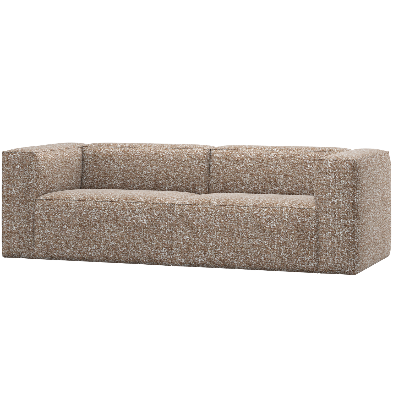 WOOOD Bean 3,5-Zits Bank - Polyester - Lichtbruin Melange -73x242x96