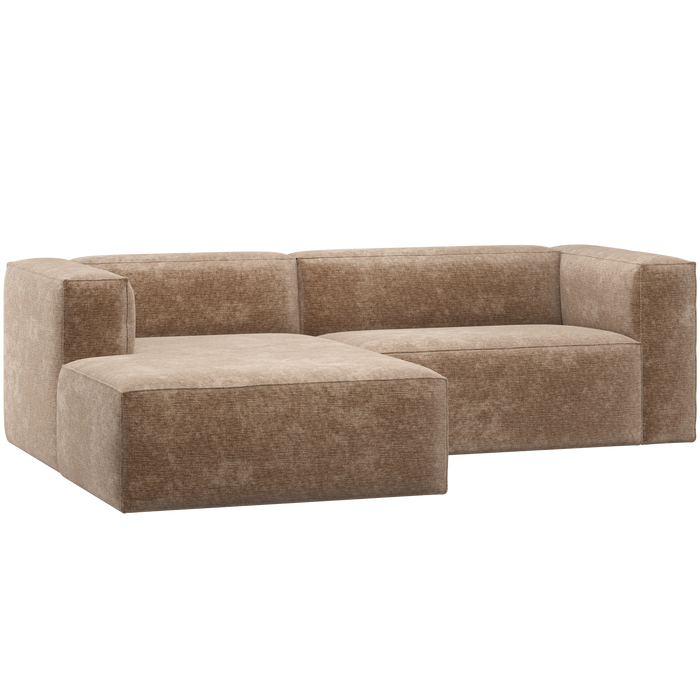 WOOOD Bean Chaise Longue Bank Links - Chenille Velvet - Terra