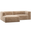 WOOOD Bean Chaise Longue Bank Links - Chenille Velvet - Perzik Roze