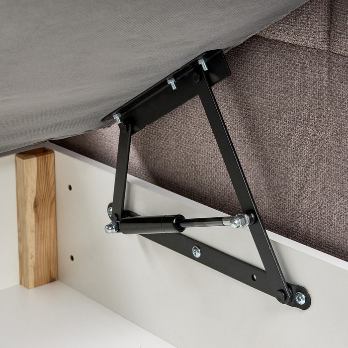 Beliani - OFFICER - Boxspringbed - Taupe - 160 x 200 cm - Polyester