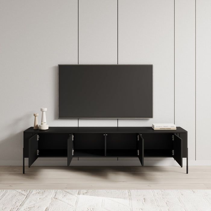 Meubella - Vivi - TV-Meubel - Zwart - 190 cm