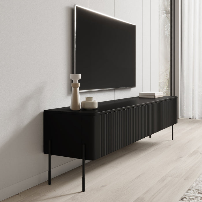Meubella - Vivi - TV-Meubel - Zwart - 190 cm