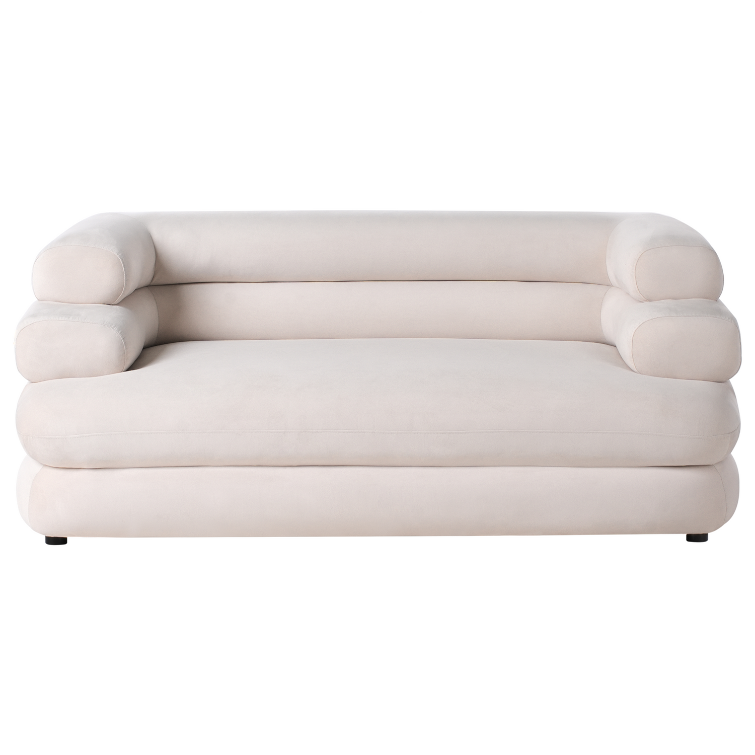 Beliani - HELLE - Tweezitsbank - Lichtbeige - Fluweel