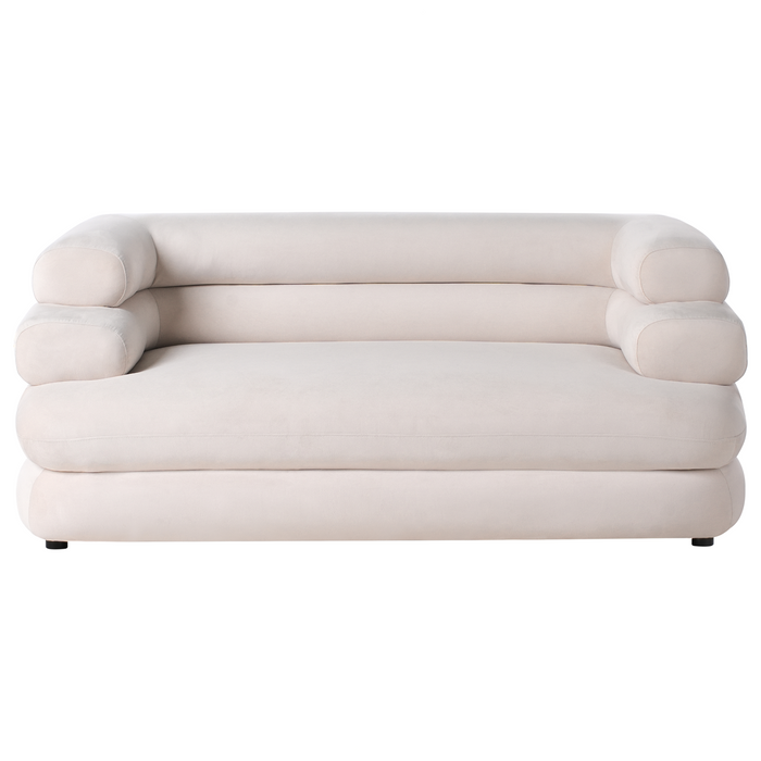 Beliani - HELLE - Tweezitsbank - Lichtbeige - Fluweel