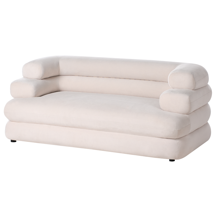 Beliani - HELLE - Tweezitsbank - Lichtbeige - Fluweel