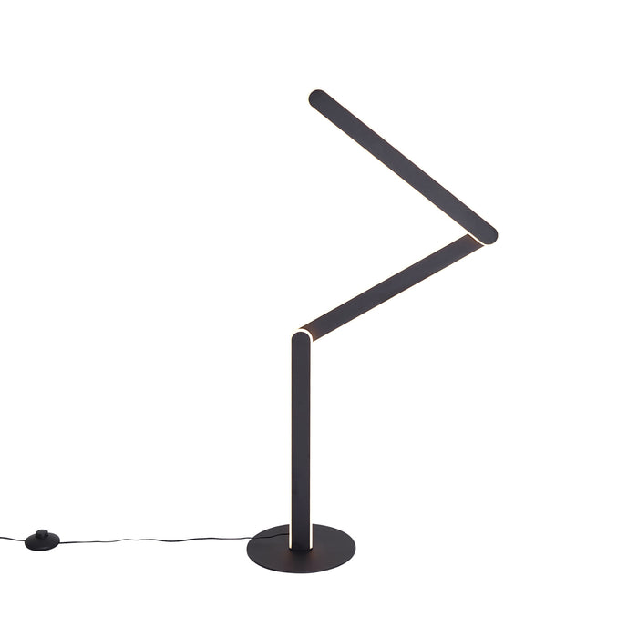 QAZQA Design vloerlamp zwart incl. LED 3-staps dimbaar - Gate