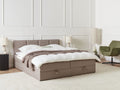 Beliani - BARONET - Boxspringbed - Taupe - 180 x 200 cm - Stof