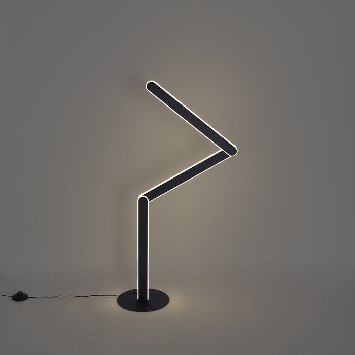 QAZQA Design vloerlamp zwart incl. LED 3-staps dimbaar - Gate