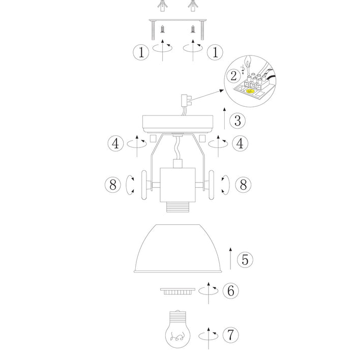 Mexlite Plafondlamp Gearwood 7968W Wit