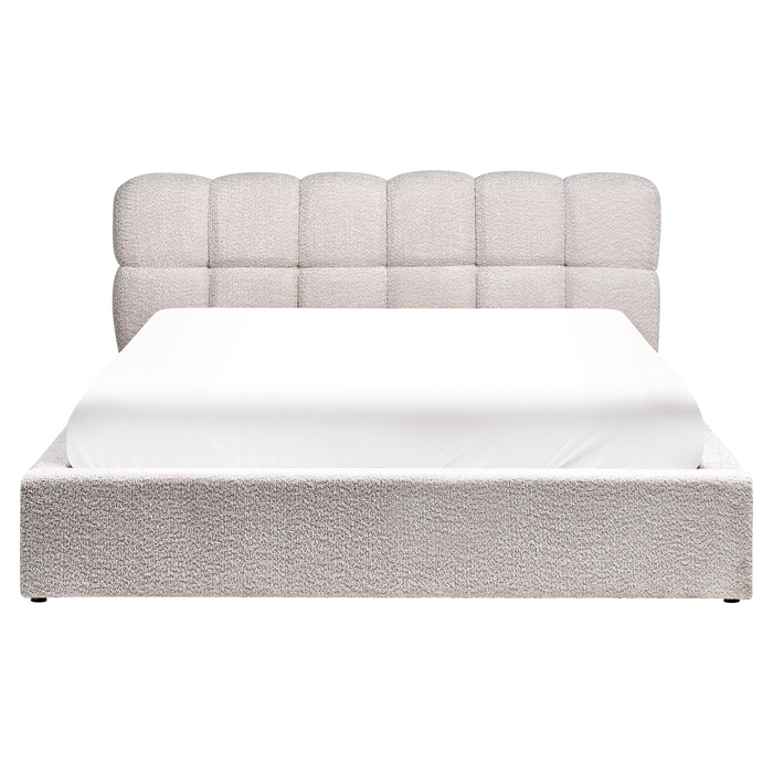 Beliani-BASTON-Bed met opbergruimte-Lichtbeige-160 x 200 cm-Bouclé