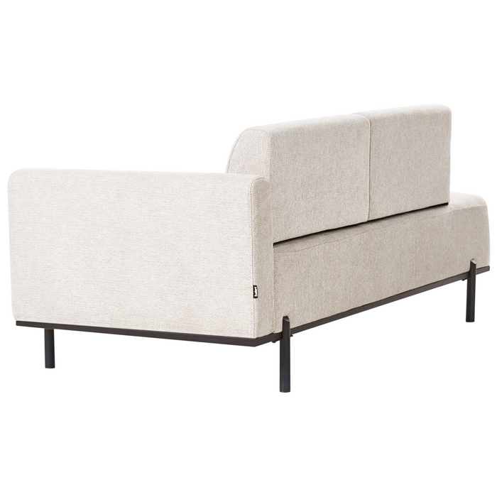 Beliani - SAVASSE - Chaise longue - Lichtbeige - Kunstlinnen