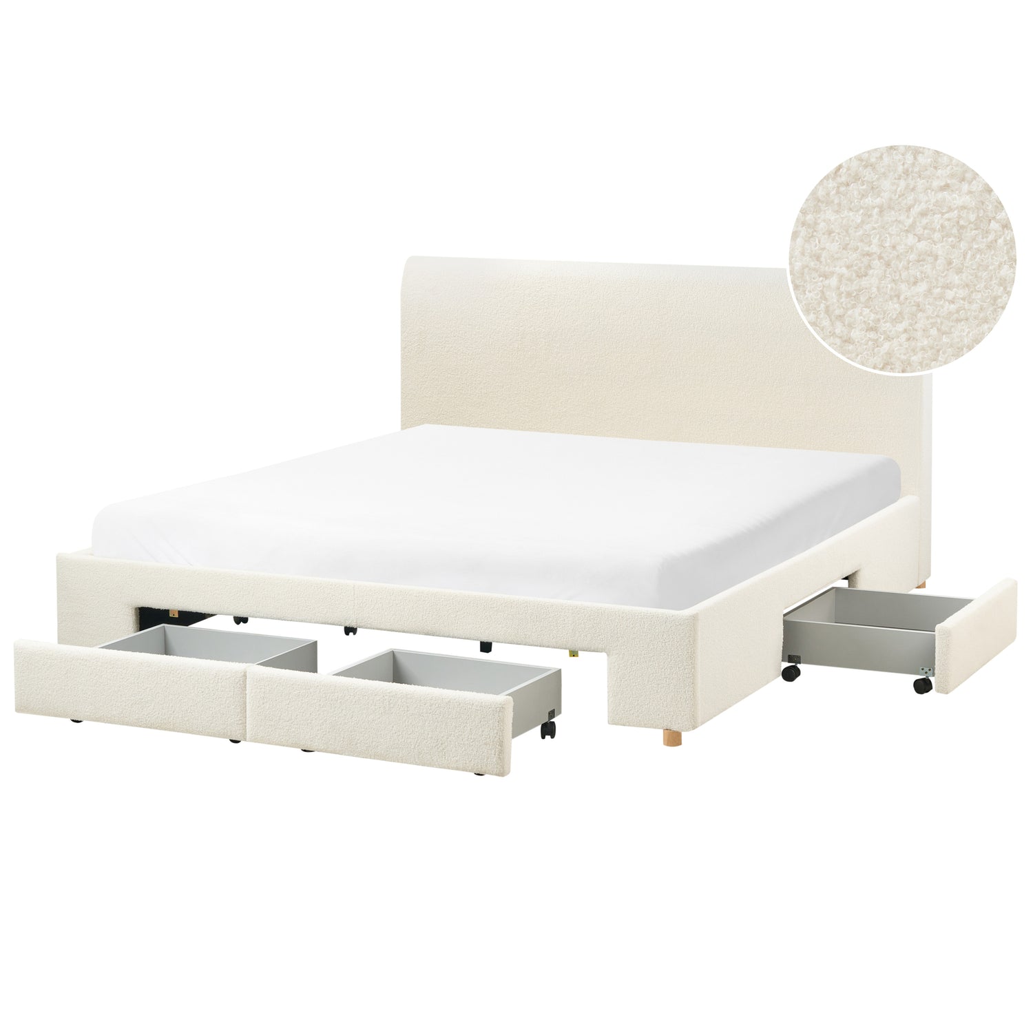 Beliani-SOUTRIN-Bed met opbergruimte-Off-white-180 x 200 cm-Bouclé