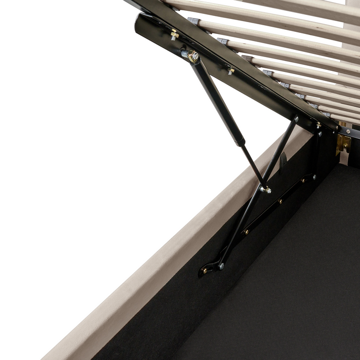 Beliani-DREUX-Bed met opbergruimte-Taupe-160 x 200 cm-Fluweel