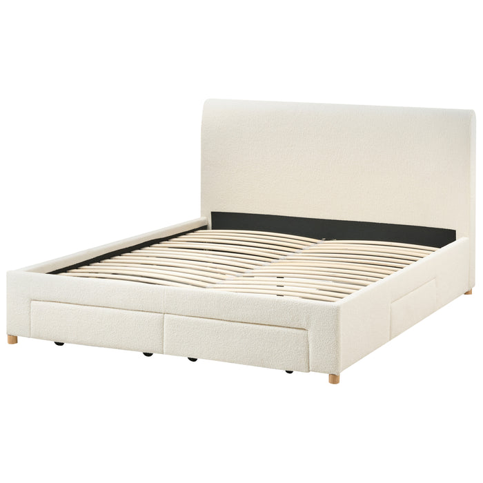 Beliani-SOUTRIN-Bed met opbergruimte-Off-white-180 x 200 cm-Bouclé