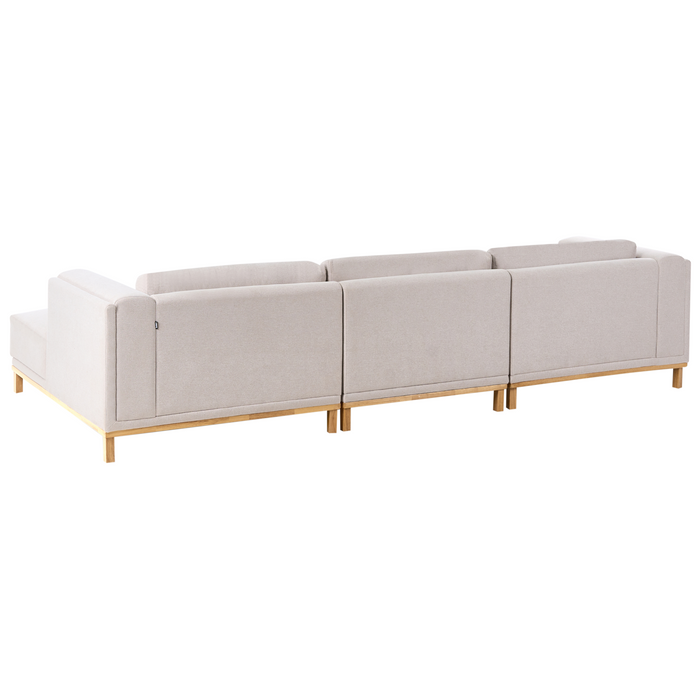 Beliani-VENG-Hoekbank 5-zits-Lichtbeige-Linkszijdig-Polyester