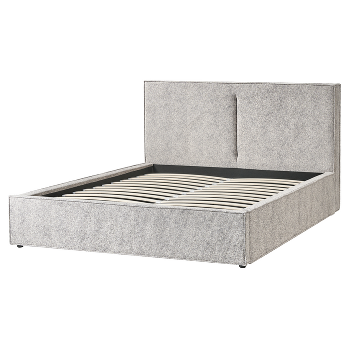 Beliani-MOISSAC-Bed met opbergruimte-Zwart|Wit-160 x 200 cm-Gebreid