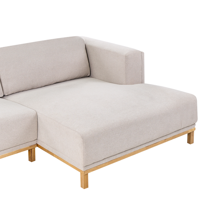 Beliani-VENG-Hoekbank 5-zits-Lichtbeige-Linkszijdig-Polyester