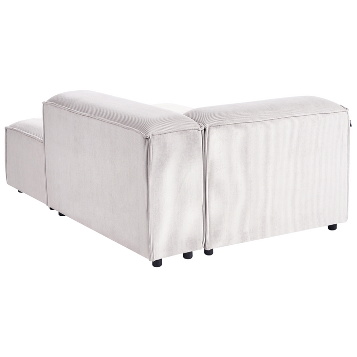 Beliani - ARDAL - Vierzitsbank - Off-white - Linkszijdig - Corduroy
