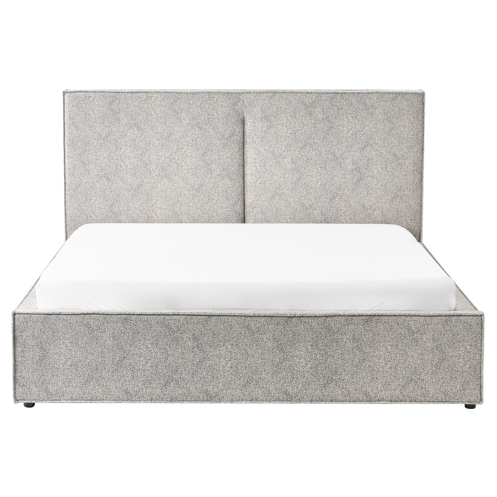 Beliani-MOISSAC-Bed met opbergruimte-Zwart|Wit-160 x 200 cm-Gebreid