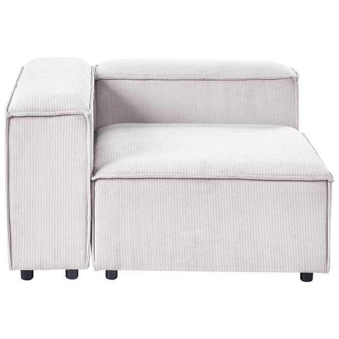 Beliani - ARDAL - Vierzitsbank - Off-white - Linkszijdig - Corduroy