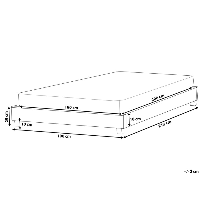 Beliani - ROANNE - Tweepersoonsbed - Taupe - 180 x 200 cm - Bouclé
