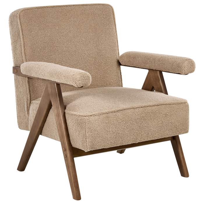 Beliani - EVJE - Fauteuil - Zandbeige - Bouclé