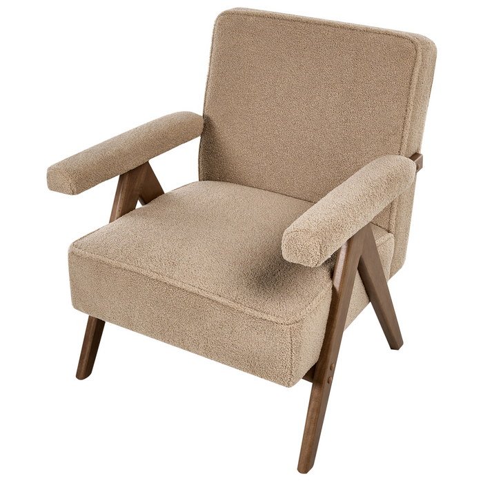 Beliani - EVJE - Fauteuil - Zandbeige - Bouclé