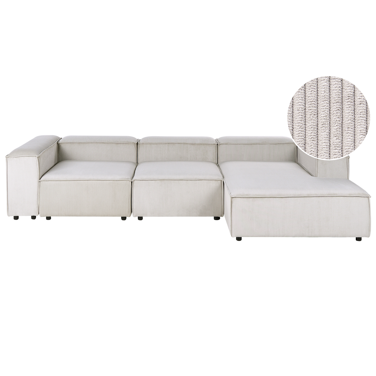 Beliani - ARDAL - Vierzitsbank - Taupe - Linkszijdig - Corduroy