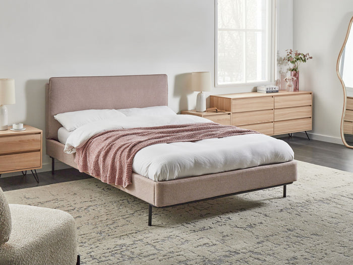Beliani - CORIO - Tweepersoonsbed - Taupe - 140 x 200 cm - Polyester