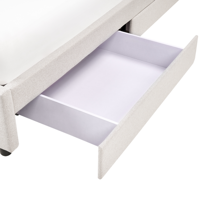 Beliani-PRADES-Bed met opbergruimte-Lichtbeige-140 x 200 cm-Polyester