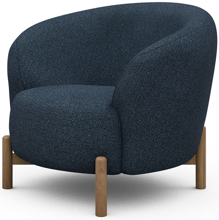 Kragelund Gran Fauteuil Blauw Bouclé | Eiken