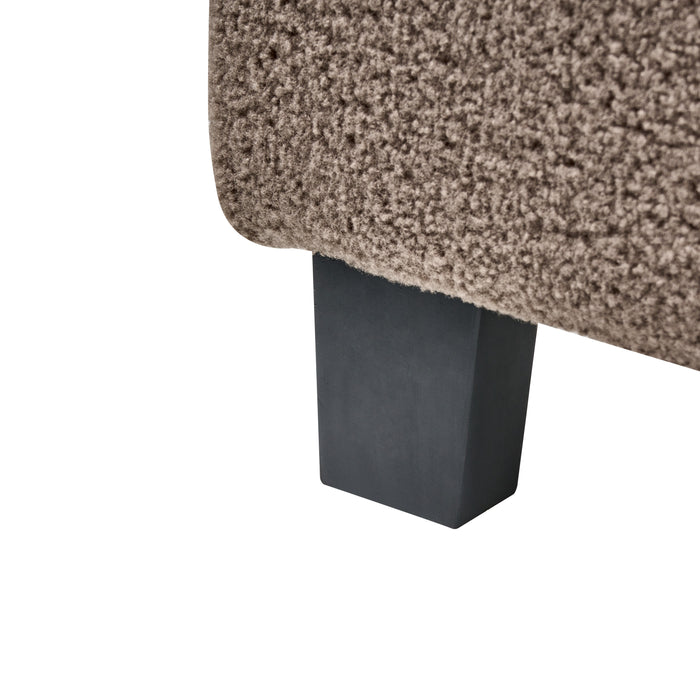 Beliani - ROANNE - Eenpersoonsbed - Taupe - 90 x 200 cm - Bouclé