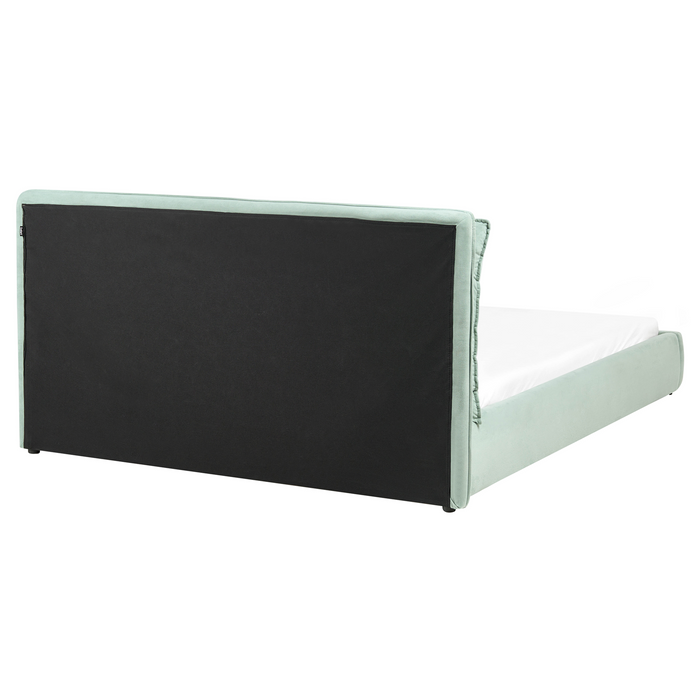 Beliani - BAJONNA - Tweepersoonsbed - Mintgroen - 160 x 200 cm - Stof