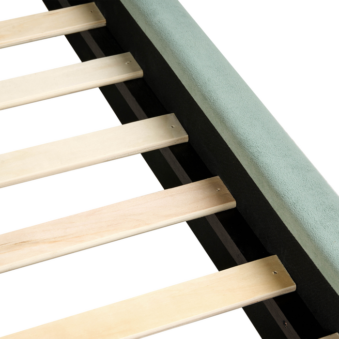 Beliani - BAJONNA - Tweepersoonsbed - Mintgroen - 160 x 200 cm - Stof